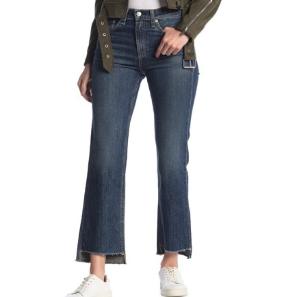 rag & bone Women Straight Leg Jeans in Dark Blue Wash